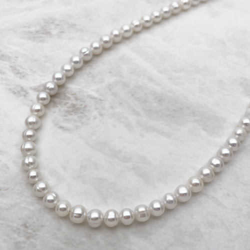 本真珠パールネックレス セミラウンド 小粒 4mm 5mm 入園 卒園 入学