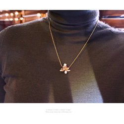 クリスマスツリーモチーフ　ネックレス　ブローチ　Ｙネックレス　真珠　淡水パール　天然石　ネコポス送料無料 11枚目の画像