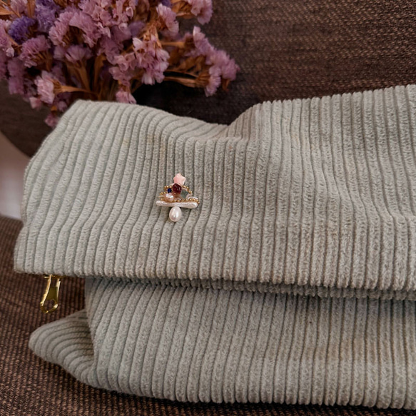 クリスマスツリーモチーフ　ネックレス　ブローチ　Ｙネックレス　真珠　淡水パール　天然石　ネコポス送料無料 16枚目の画像