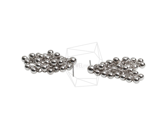 ERG-3134-R [1對] 球鏈金屬耳環 第3張的照片