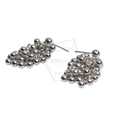 ERG-3134-R [1對] 球鏈金屬耳環 第2張的照片