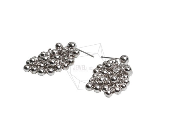 ERG-3134-R [1對] 球鏈金屬耳環 第2張的照片