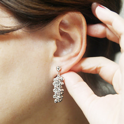 ERG-3134-R [1對] 球鏈金屬耳環 第6張的照片