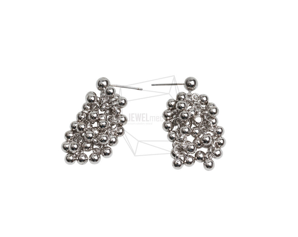 ERG-3134-R [1對] 球鏈金屬耳環 第1張的照片