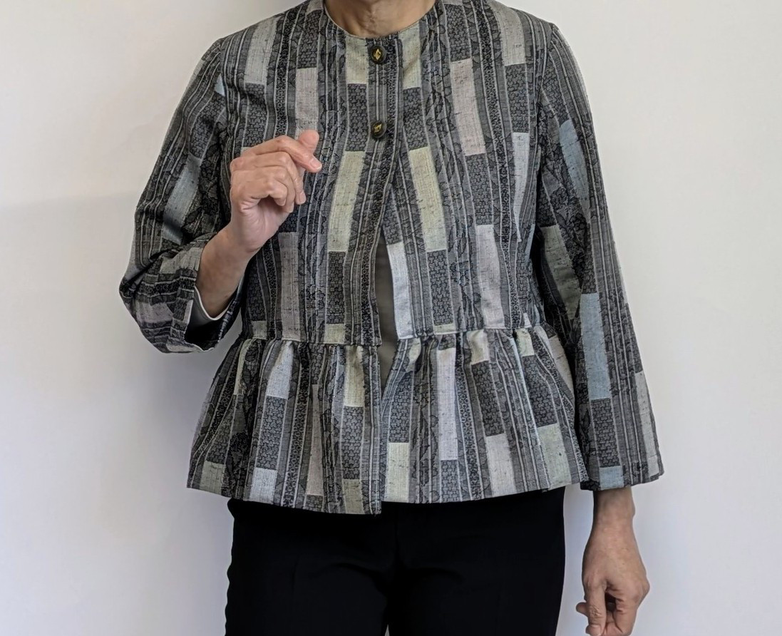 着物リメイク 「サッと羽織れる」ショートジャケット ペプラム 「しょうざん」反物から