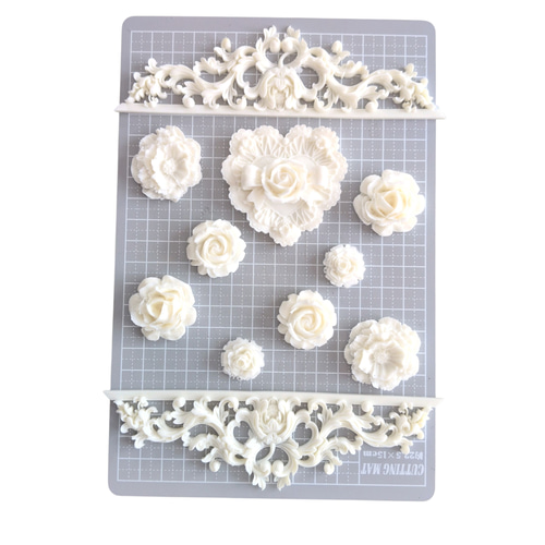 ♛アンティーク♛飾り DIY 装飾 薔薇 ロココ調レリーフ デコパーツ