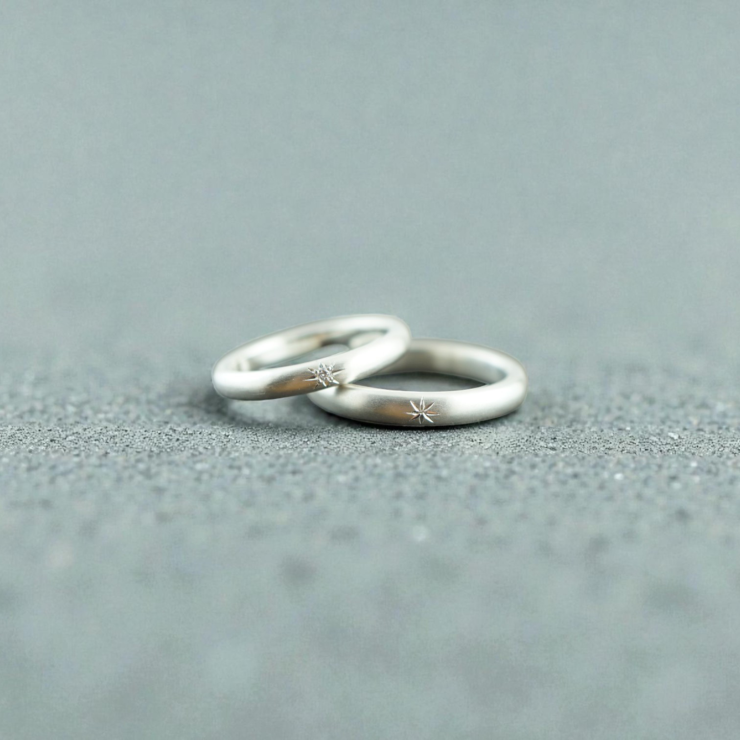 ユキノアトリエ｜冬星リング（女性2.5mm／男性3.0mm）ペア