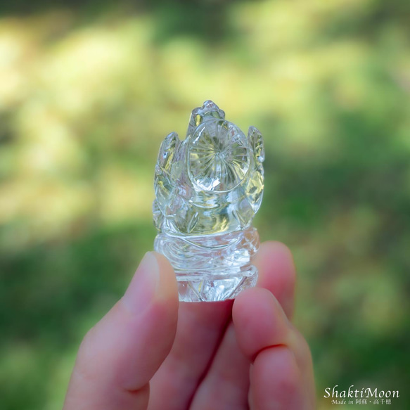 レア・希少！レインボー入り！ガネーシャ神像・虹入りヒマラヤ水晶119 天然石彫刻置物・インドの神様・商売繁盛・学問の神様 17枚目の画像