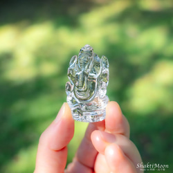 レア・希少！レインボー入り！ガネーシャ神像・虹入りヒマラヤ水晶119 天然石彫刻置物・インドの神様・商売繁盛・学問の神様 3枚目の画像