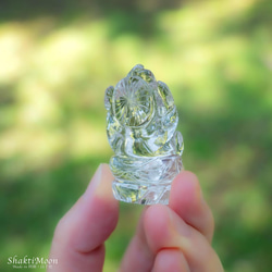 レア・希少！レインボー入り！ガネーシャ神像・虹入りヒマラヤ水晶119 天然石彫刻置物・インドの神様・商売繁盛・学問の神様 15枚目の画像