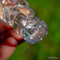 レア・希少！レインボー入り！ガネーシャ神像・虹入りヒマラヤ水晶119 天然石彫刻置物・インドの神様・商売繁盛・学問の神様 5枚目の画像