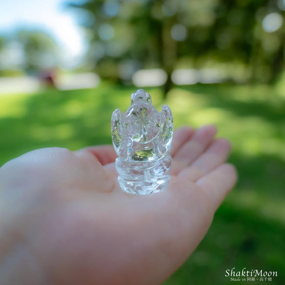 レア・希少！レインボー入り！ガネーシャ神像・虹入りヒマラヤ水晶119 天然石彫刻置物・インドの神様・商売繁盛・学問の神様 16枚目の画像