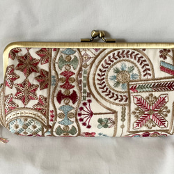 SAFECO フランス生地 ジャガード がま口お財布バッグ がま口 kiirosima