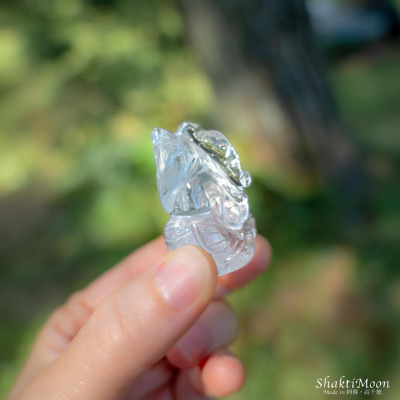 レア・希少！レインボー入り！ガネーシャ神像・虹入りヒマラヤ水晶120 天然石彫刻置物・インドの神様・商売繁盛・学問の神様 11枚目の画像