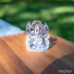 レア・希少！レインボー入り！ガネーシャ神像・虹入りヒマラヤ水晶120 天然石彫刻置物・インドの神様・商売繁盛・学問の神様 7枚目の画像