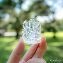 レア・希少！レインボー入り！ガネーシャ神像・虹入りヒマラヤ水晶120 天然石彫刻置物・インドの神様・商売繁盛・学問の神様 10枚目の画像