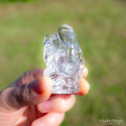 レア・希少！レインボー入り！ガネーシャ神像・虹入りヒマラヤ水晶121 天然石彫刻置物・インドの神様・商売繁盛・学問の神様 7枚目の画像