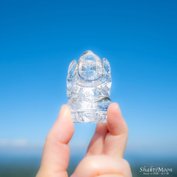 レア・希少！レインボー入り！ガネーシャ神像・虹入りヒマラヤ水晶121 天然石彫刻置物・インドの神様・商売繁盛・学問の神様 8枚目の画像