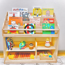 絵本棚 絵本棚上下取り外しタイプ 60日発送 本棚・絵本棚・マガジン