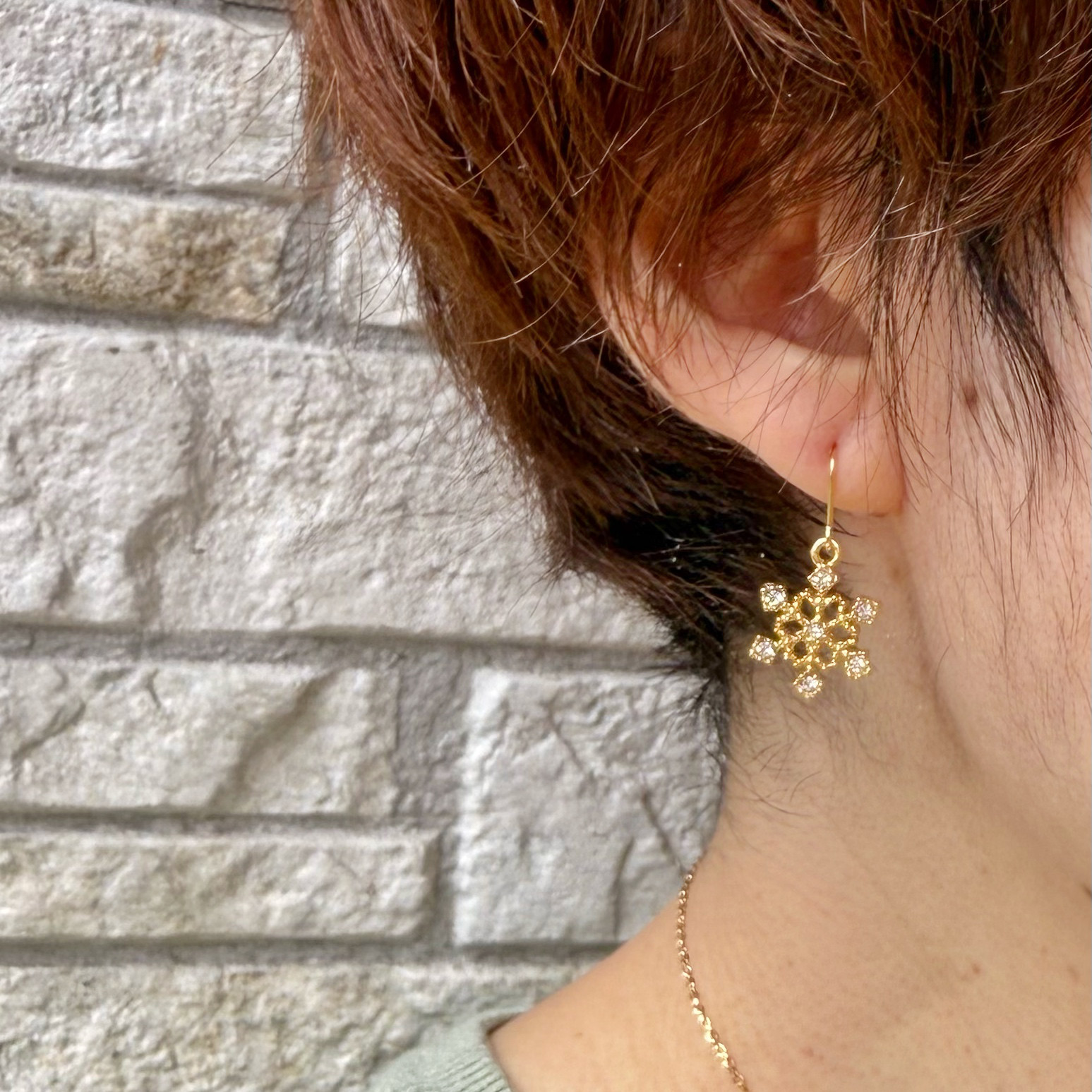 Creema限定新春福袋〈梅〉雪の結晶ピアス・イヤリング＆ネックレスセット サージカルステンレス