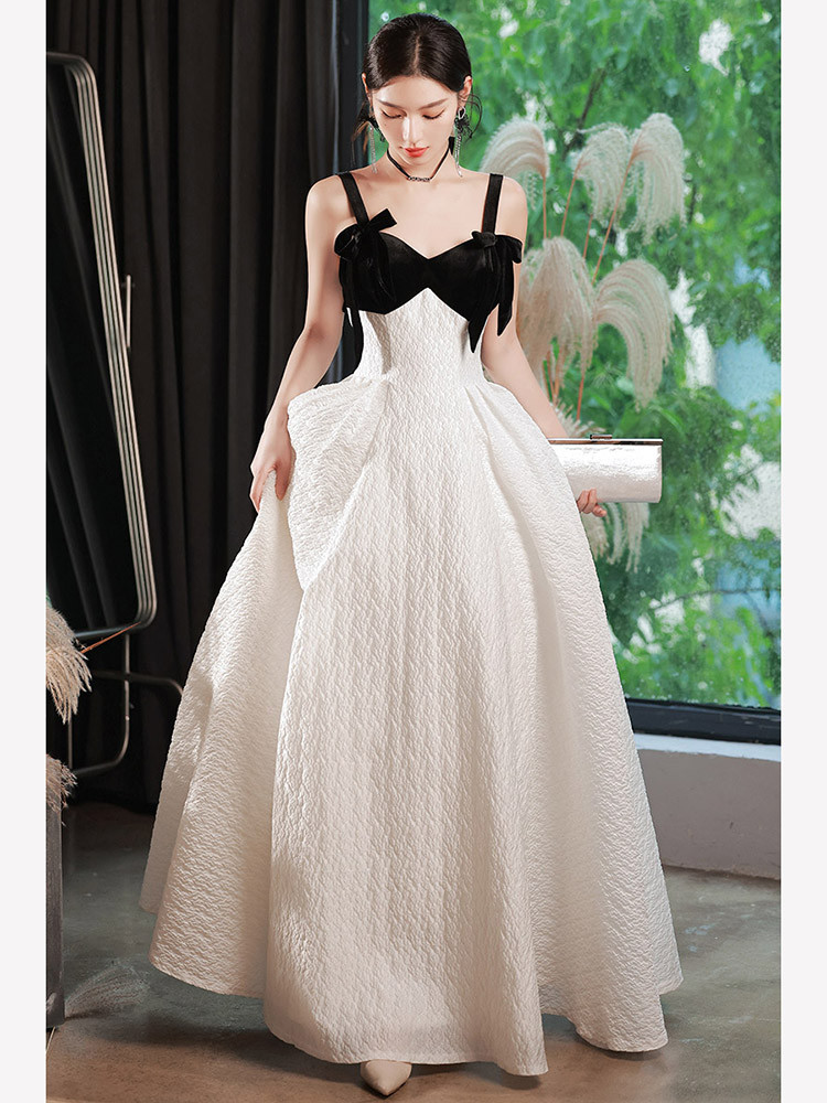 豪華 白 ノースリーブ リボン マーメイドドレス シンプル パーティー 結婚式 花嫁 前撮り 披露宴 A7253