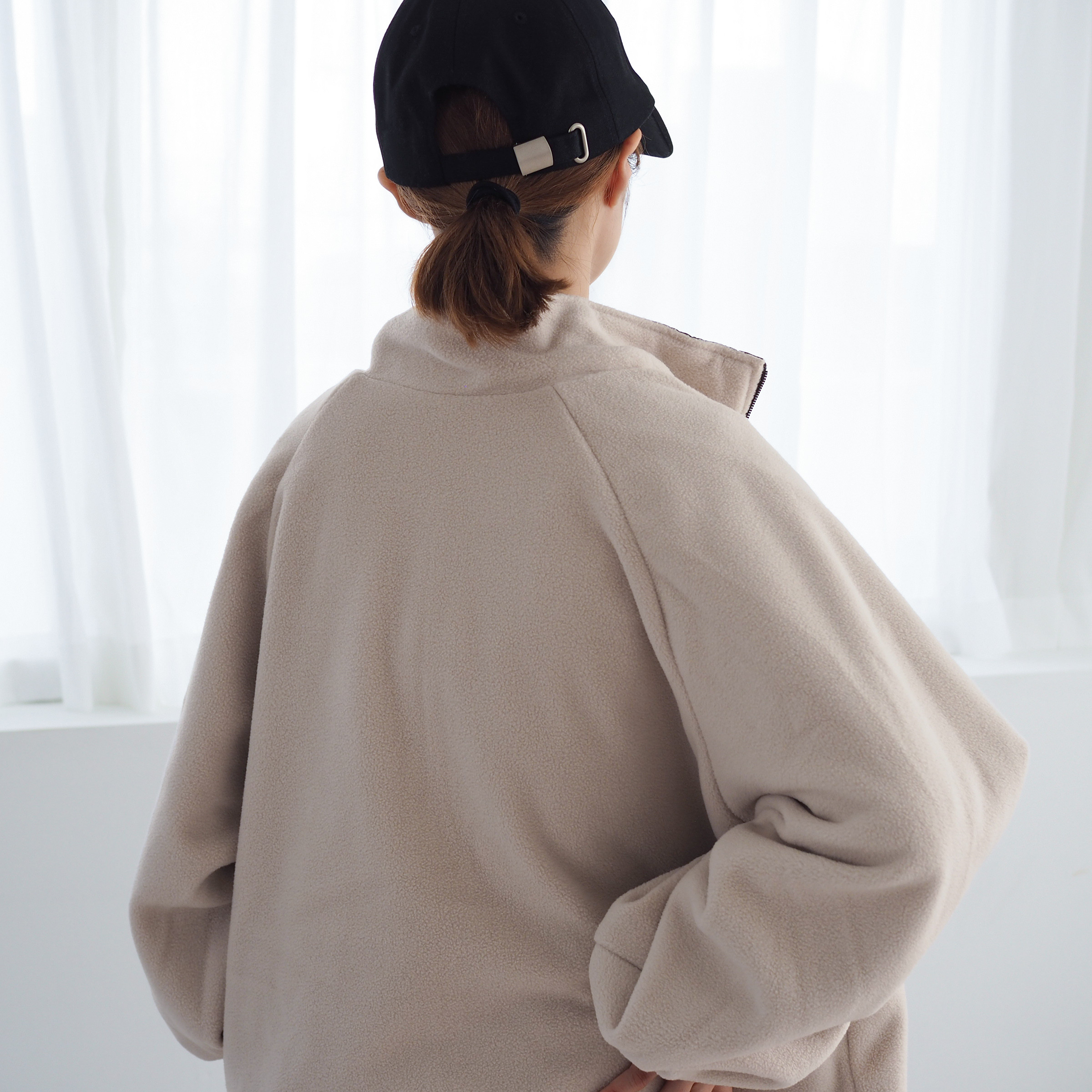 暖かいリバーシブル ナイロンフリースジャケット CBC ブラウン ユニセックス