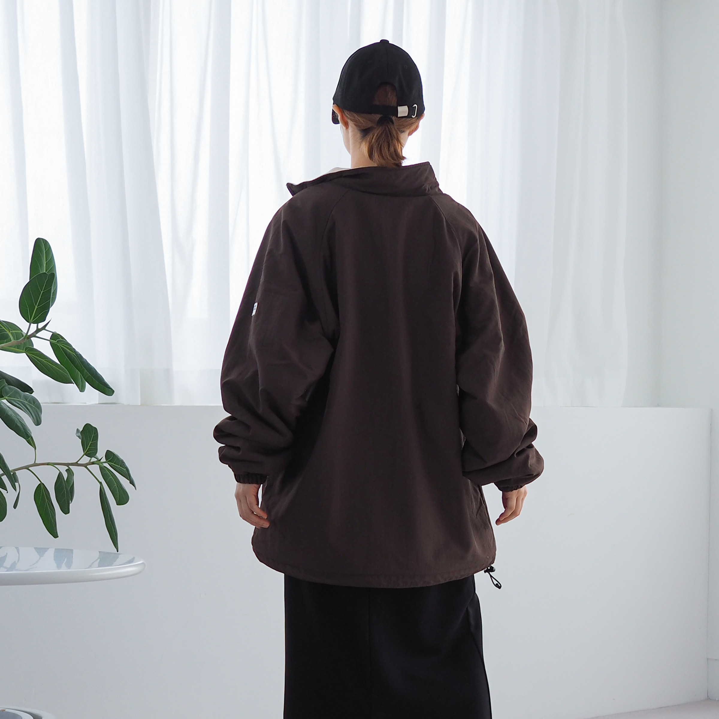 暖かいリバーシブル ナイロンフリースジャケット CBC ブラウン ユニセックス