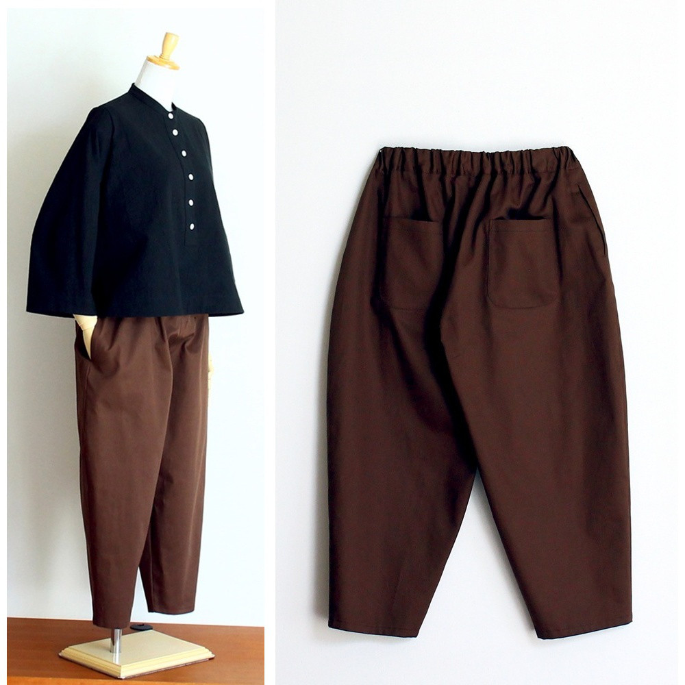 c_o_c_o_r_o　ストレッチバルーンパンツ　通年（ブラウン）