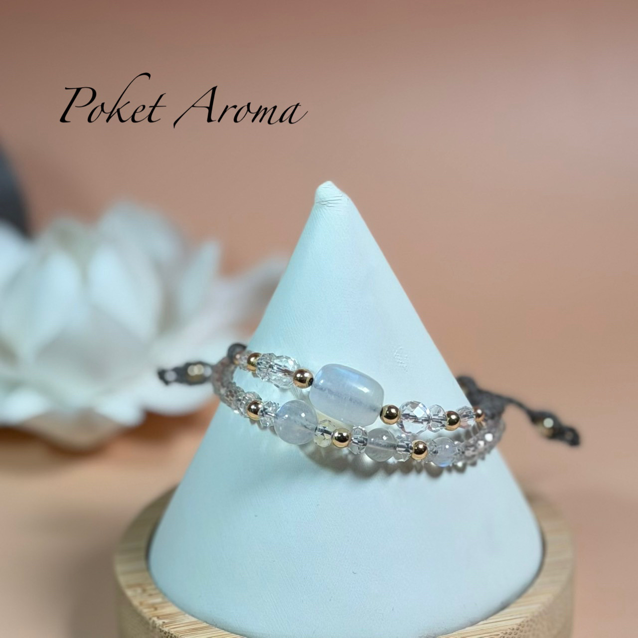 『由依』ブルームーンストーンのマクラメブレスレット