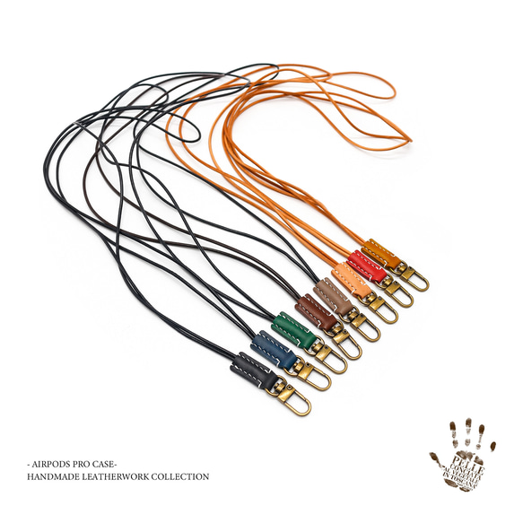 AirPods保護套 | Buttero皮革，手工縫製，雙向掛繩，可提供個人化刻字服務 第15張的照片