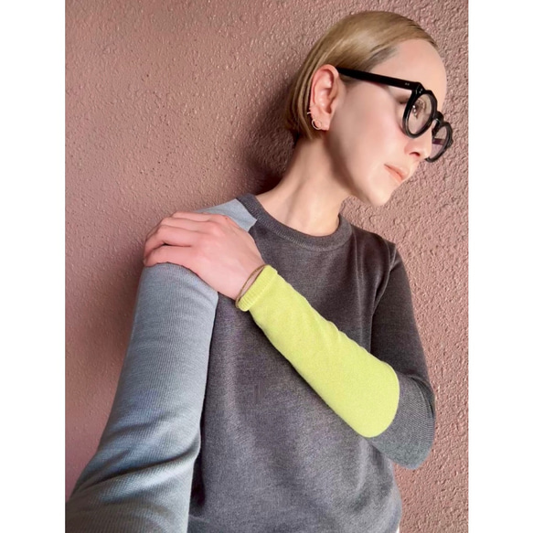 M＆L❤️2色有❤️着痩せニット❤️国産オリジナル❤️配色