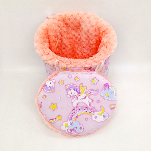 ドラム型ポーチ♡Sサイズ ユニコーン(ピンク) モモンガポーチ 1～2モモ