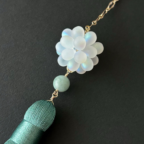 クリスマス限定品 帯留め＆根付けセット】3月誕生石 赤珊瑚×5月誕生石