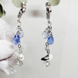 雪の妖精シマエナガのイヤリングorピアス 2枚目の画像