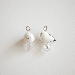 雪の妖精シマエナガのイヤリングorピアス 4枚目の画像