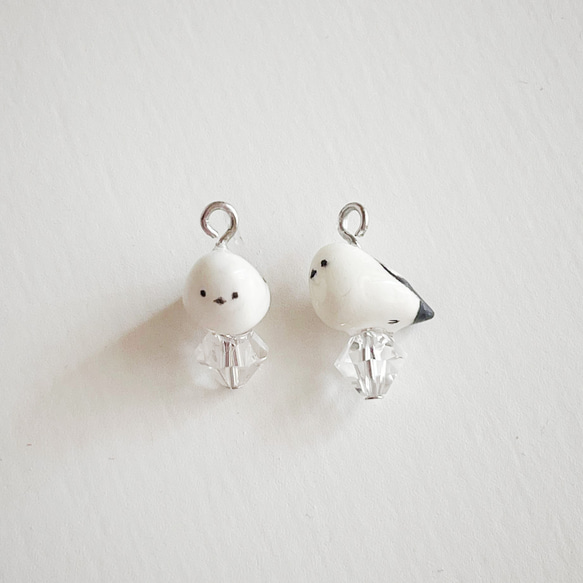 雪の妖精シマエナガのイヤリングorピアス 4枚目の画像