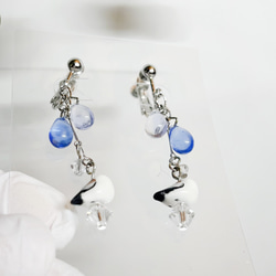 雪の妖精シマエナガのイヤリングorピアス 3枚目の画像