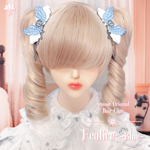 ヘアクリップ】ヘアアクセサリー｜天使界隈×水色界隈×ゆめかわいい