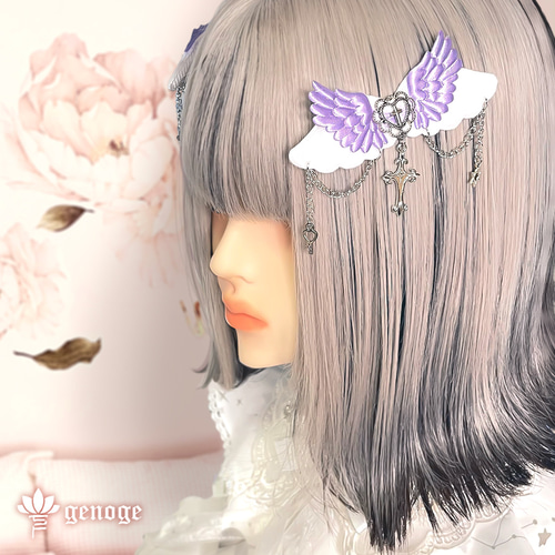 ヘアクリップ】ヘアアクセサリー｜天使界隈×水色界隈×ゆめかわいい