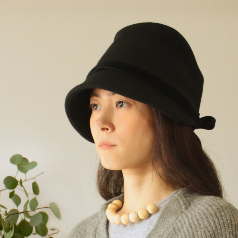 ＼ 在庫限り ／◇送料無料◇ ウールメルトン帽子【ブラック】レディース