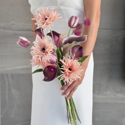 ピンク胡蝶蘭♪バレリーナブーケ ウェディングブーケ ブートニア付き