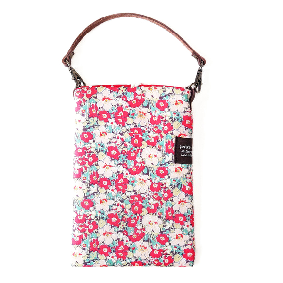 リバティ「アーキー」スマホポーチ(Ｌ) 全機種対応 iPhone Android ショルダー紐で肩掛けにも 2枚目の画像