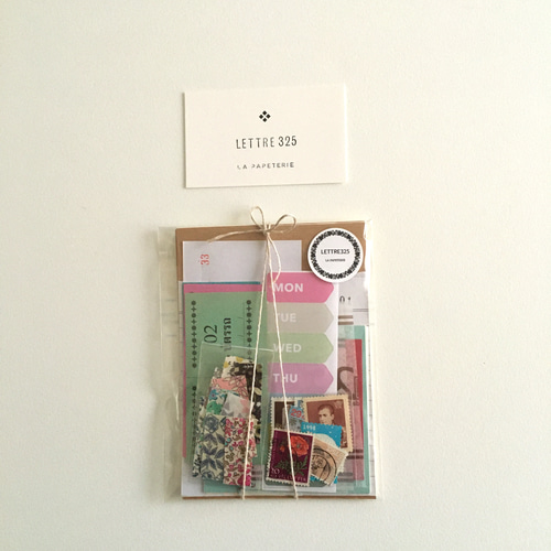 シール台紙と紙もの素材セット 小さなおまけ付き コラージュ