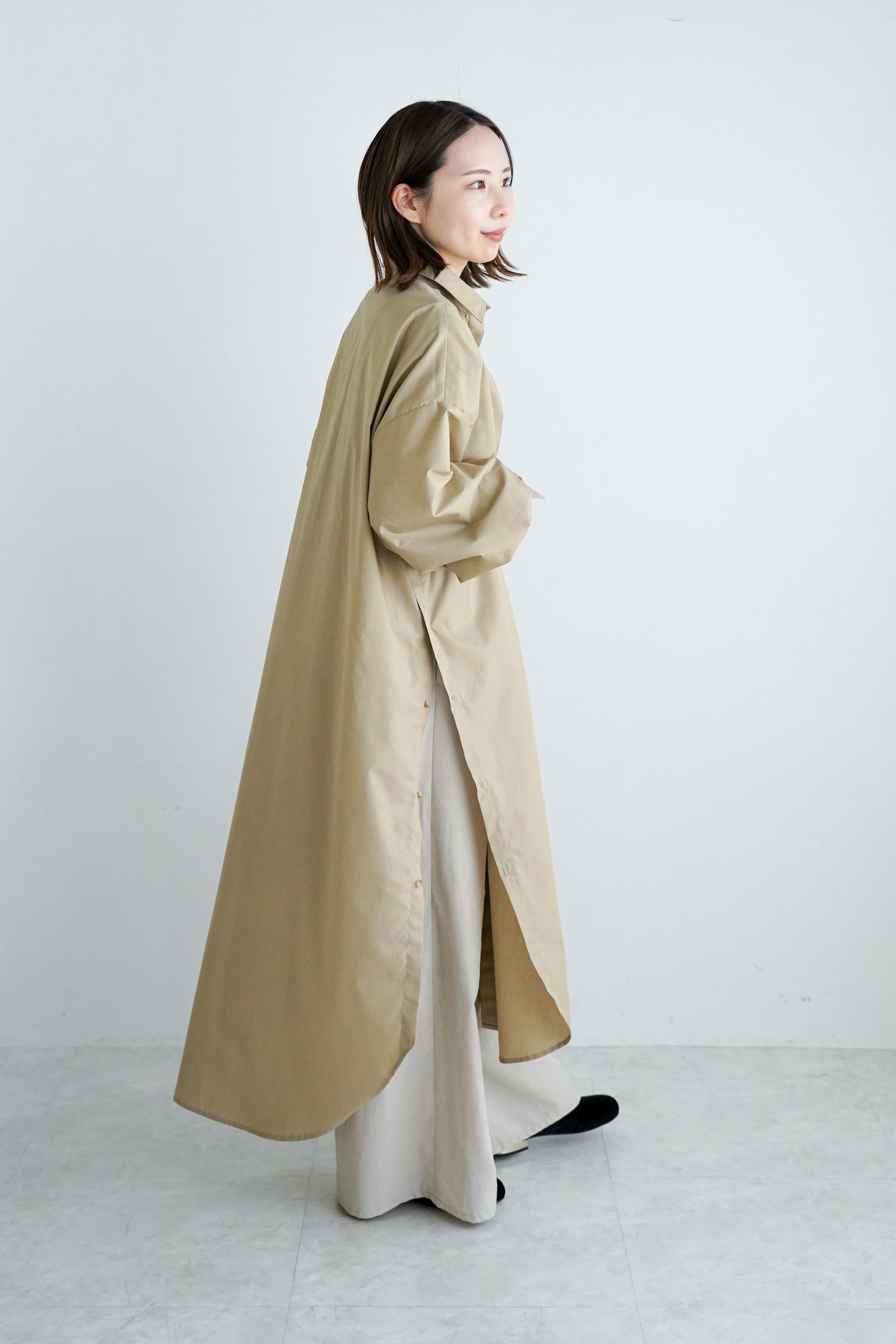 コンビニエンスシャツワンピース(beige)