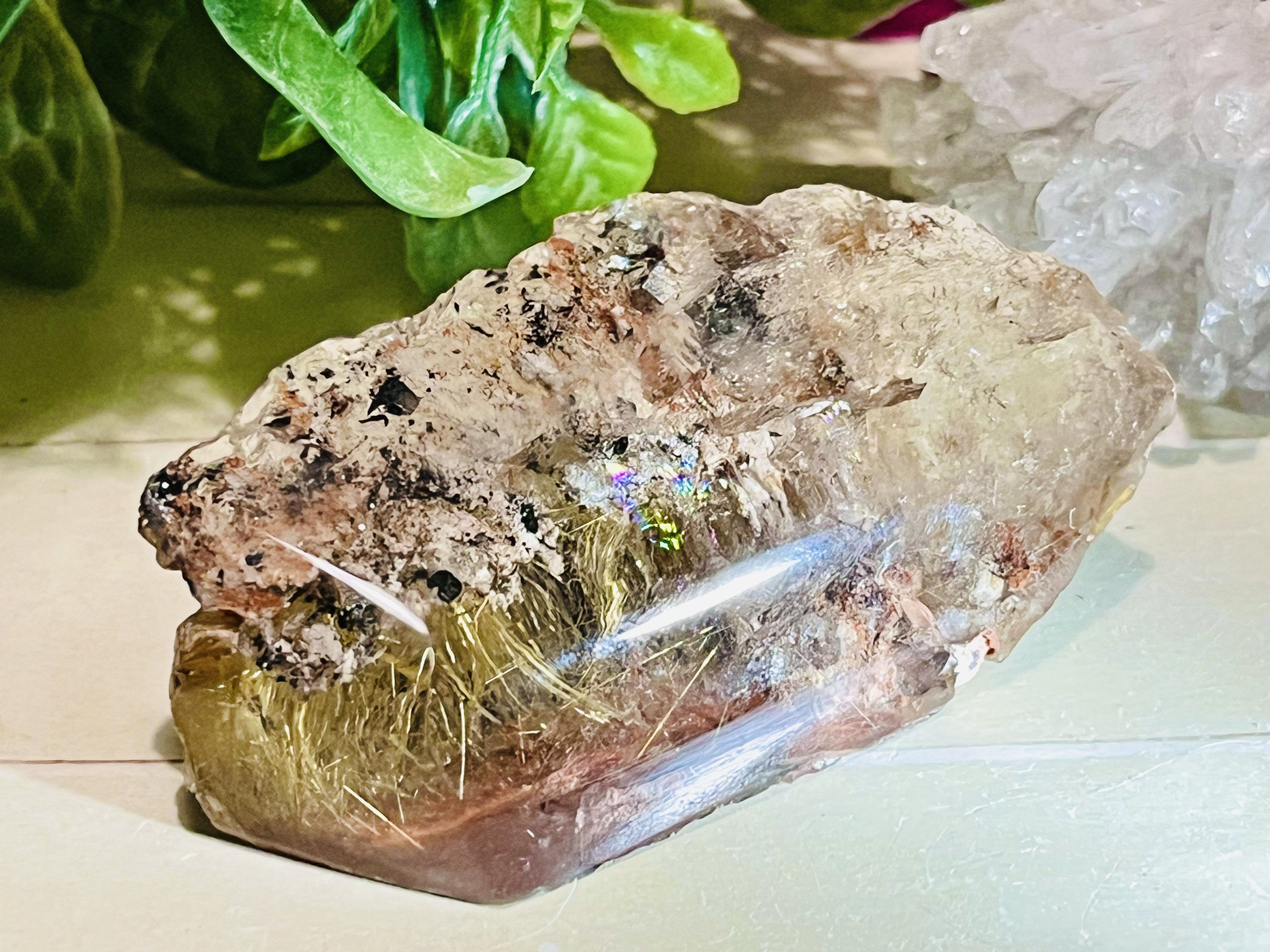 タイチン　ゴールド　ルチルクォーツ　スモーキークリスタル　水晶　原石