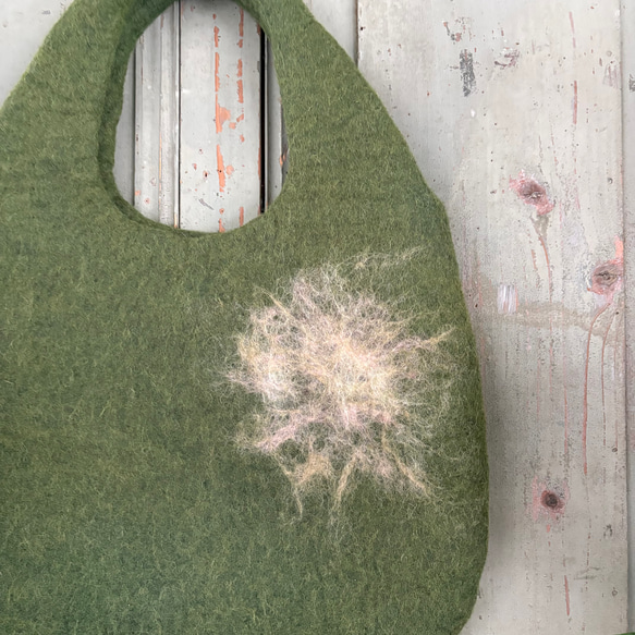 SALE! 羊毛 フェルト バッグ トートバッグ ハンドメイド 5枚目の画像