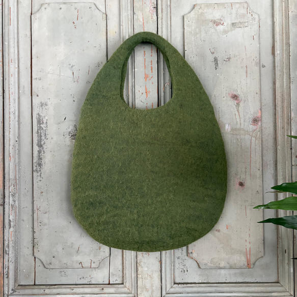 SALE! 羊毛 フェルト バッグ トートバッグ ハンドメイド 7枚目の画像