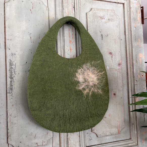 SALE! 羊毛 フェルト バッグ トートバッグ ハンドメイド 4枚目の画像