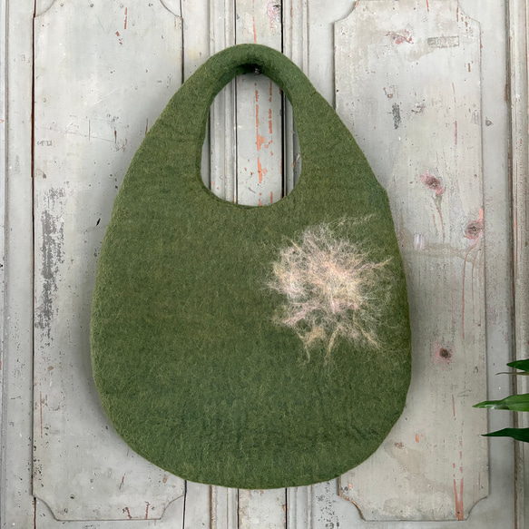 SALE! 羊毛 フェルト バッグ トートバッグ ハンドメイド 3枚目の画像