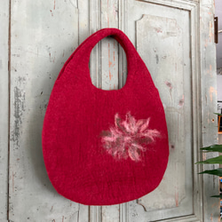 SALE! 羊毛 フェルト バッグ トートバッグ ハンドメイド 4枚目の画像